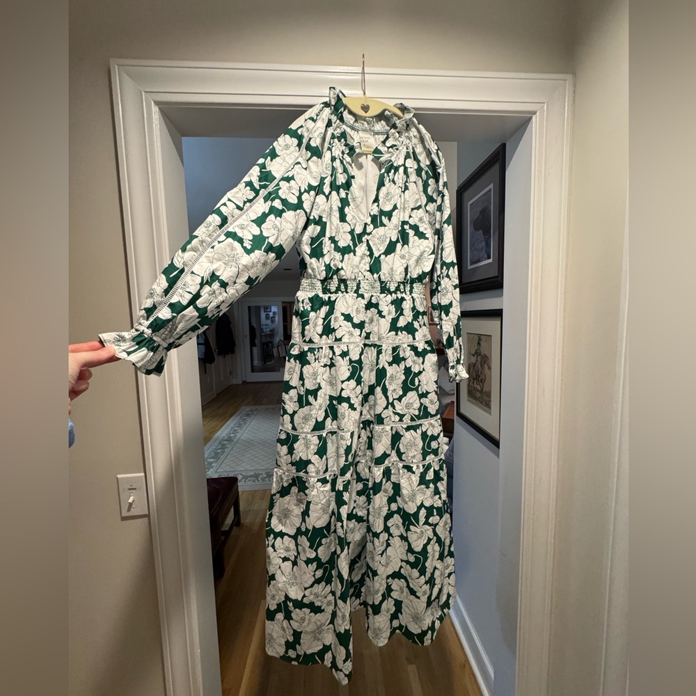Hyacinth House green and white long sleeve dress